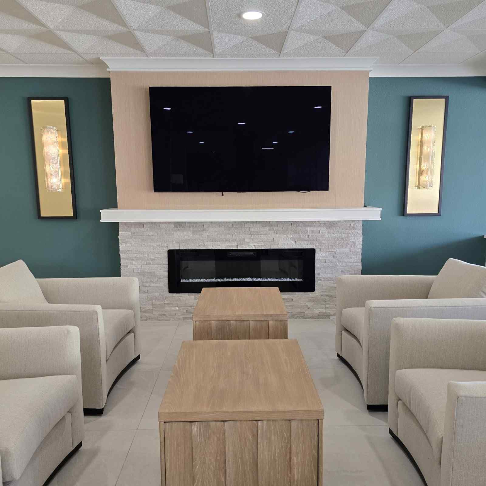Modern living room with TV
