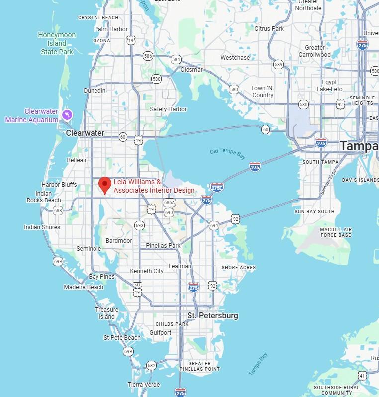 Map of Clearwater and Tampa
